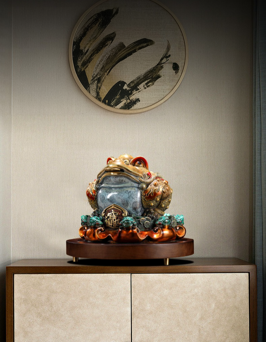 Luxury Brass Money Toad Statue