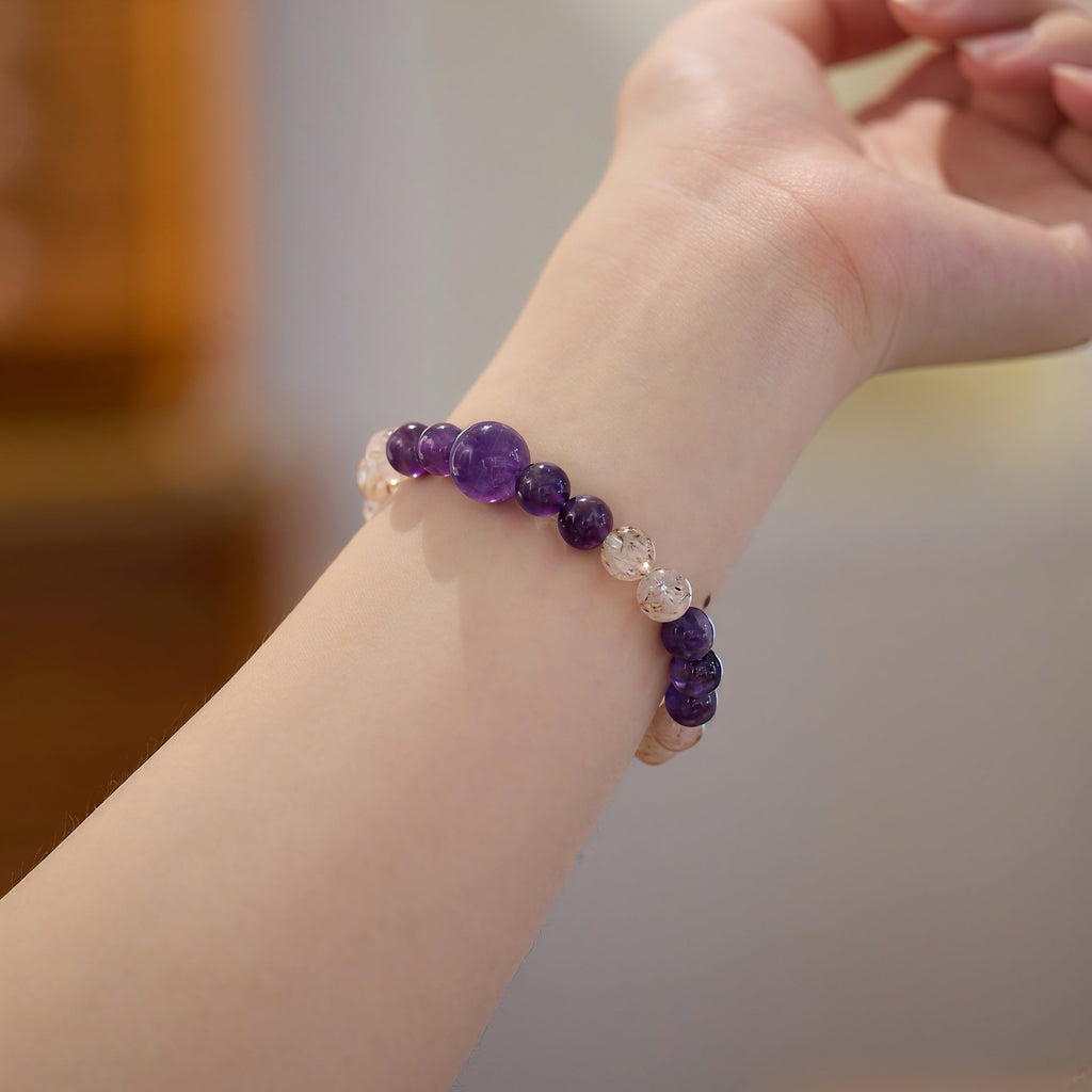 Amethyst & Black Gold Super Seven High-Energy Bracelet