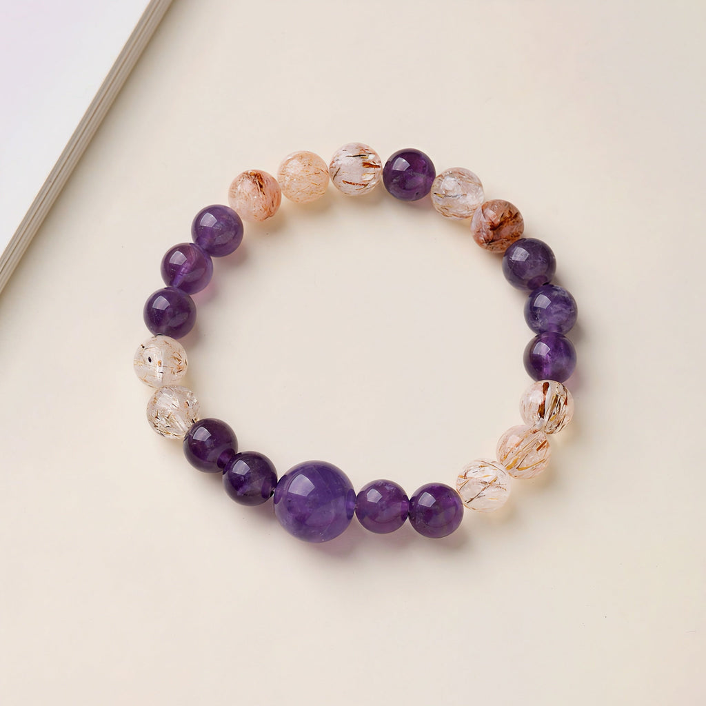 Amethyst & Black Gold Super Seven High-Energy Bracelet