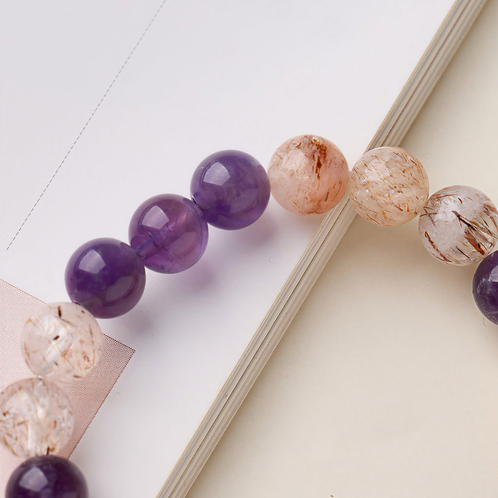 Amethyst & Black Gold Super Seven High-Energy Bracelet