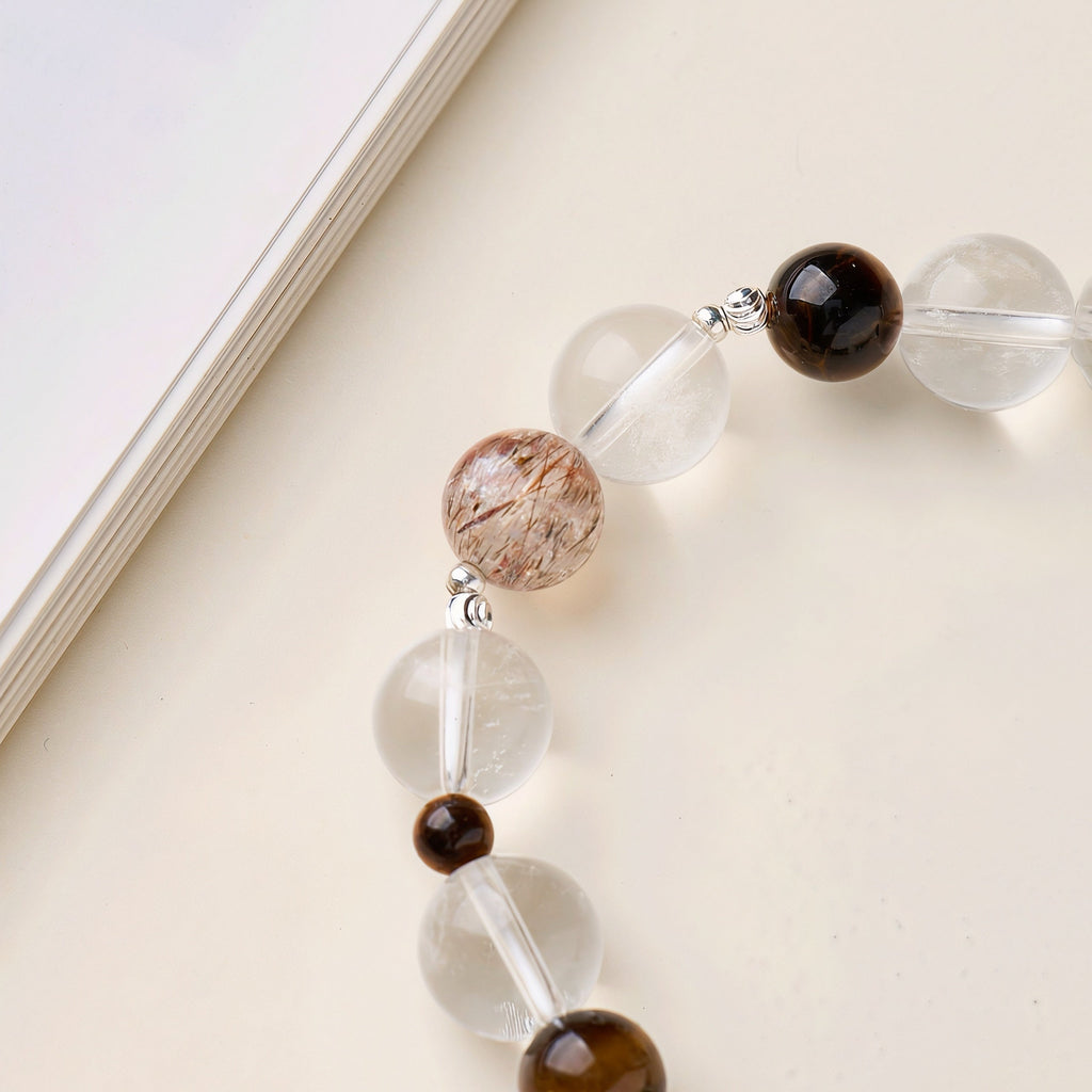 Clear Quartz, Qinan Agarwood Bracelet